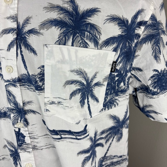 Hurley Patio Woven Shirt Men's Sz Large L Button Front Hawaiian Short Sleeve New - Picture 3 of 8
